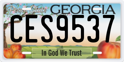 GA license plate CES9537