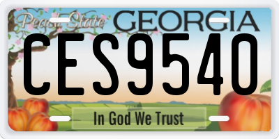 GA license plate CES9540
