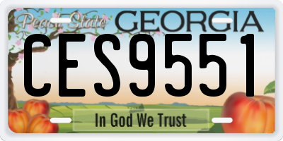GA license plate CES9551