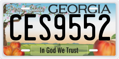 GA license plate CES9552