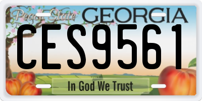 GA license plate CES9561