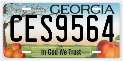 GA license plate CES9564