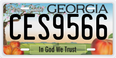 GA license plate CES9566