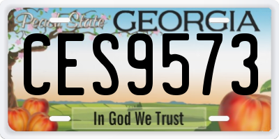 GA license plate CES9573