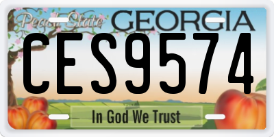 GA license plate CES9574