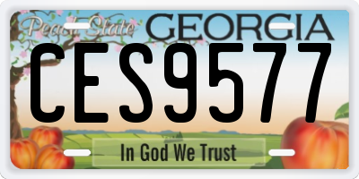 GA license plate CES9577