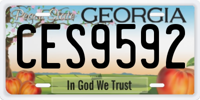 GA license plate CES9592