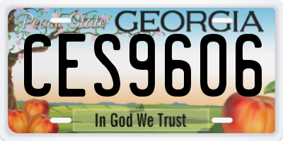 GA license plate CES9606