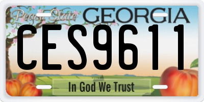 GA license plate CES9611