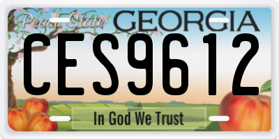 GA license plate CES9612