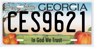 GA license plate CES9621