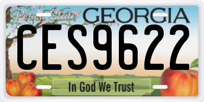 GA license plate CES9622