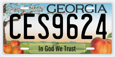 GA license plate CES9624