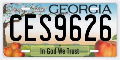 GA license plate CES9626
