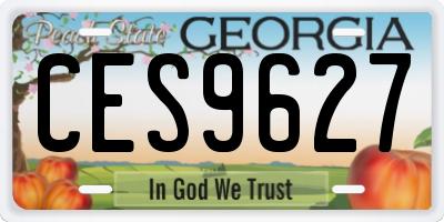 GA license plate CES9627