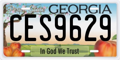 GA license plate CES9629