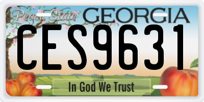 GA license plate CES9631