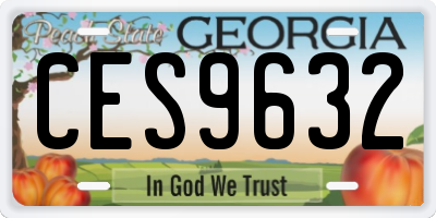 GA license plate CES9632