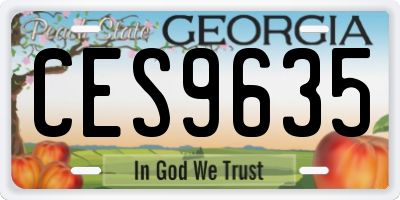 GA license plate CES9635