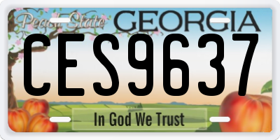 GA license plate CES9637
