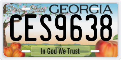 GA license plate CES9638