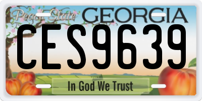 GA license plate CES9639