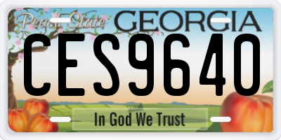 GA license plate CES9640
