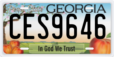 GA license plate CES9646