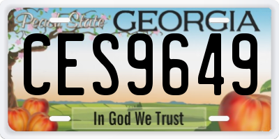 GA license plate CES9649