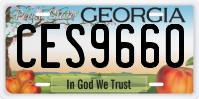 GA license plate CES9660
