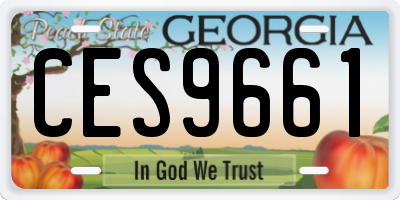 GA license plate CES9661