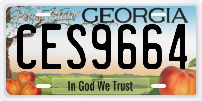 GA license plate CES9664