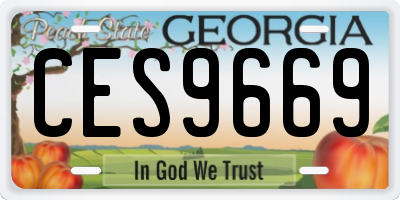 GA license plate CES9669