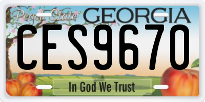 GA license plate CES9670