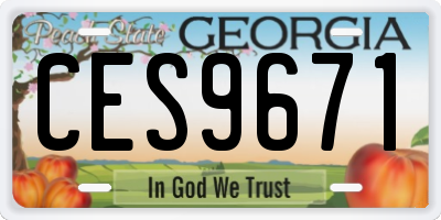 GA license plate CES9671