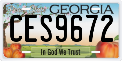 GA license plate CES9672