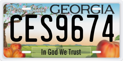 GA license plate CES9674