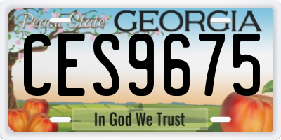 GA license plate CES9675