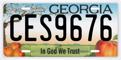 GA license plate CES9676