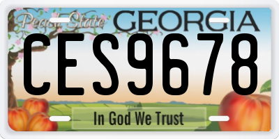 GA license plate CES9678