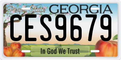 GA license plate CES9679