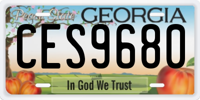 GA license plate CES9680