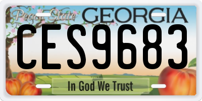 GA license plate CES9683