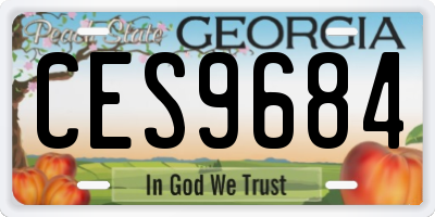 GA license plate CES9684