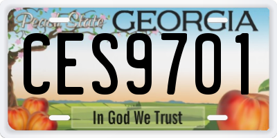 GA license plate CES9701