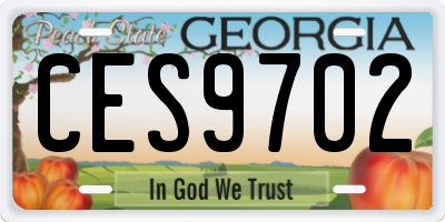 GA license plate CES9702