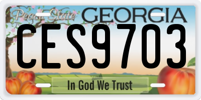 GA license plate CES9703