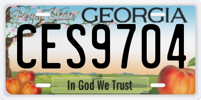 GA license plate CES9704