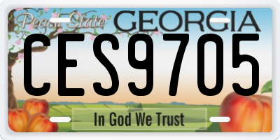 GA license plate CES9705