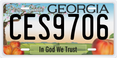 GA license plate CES9706